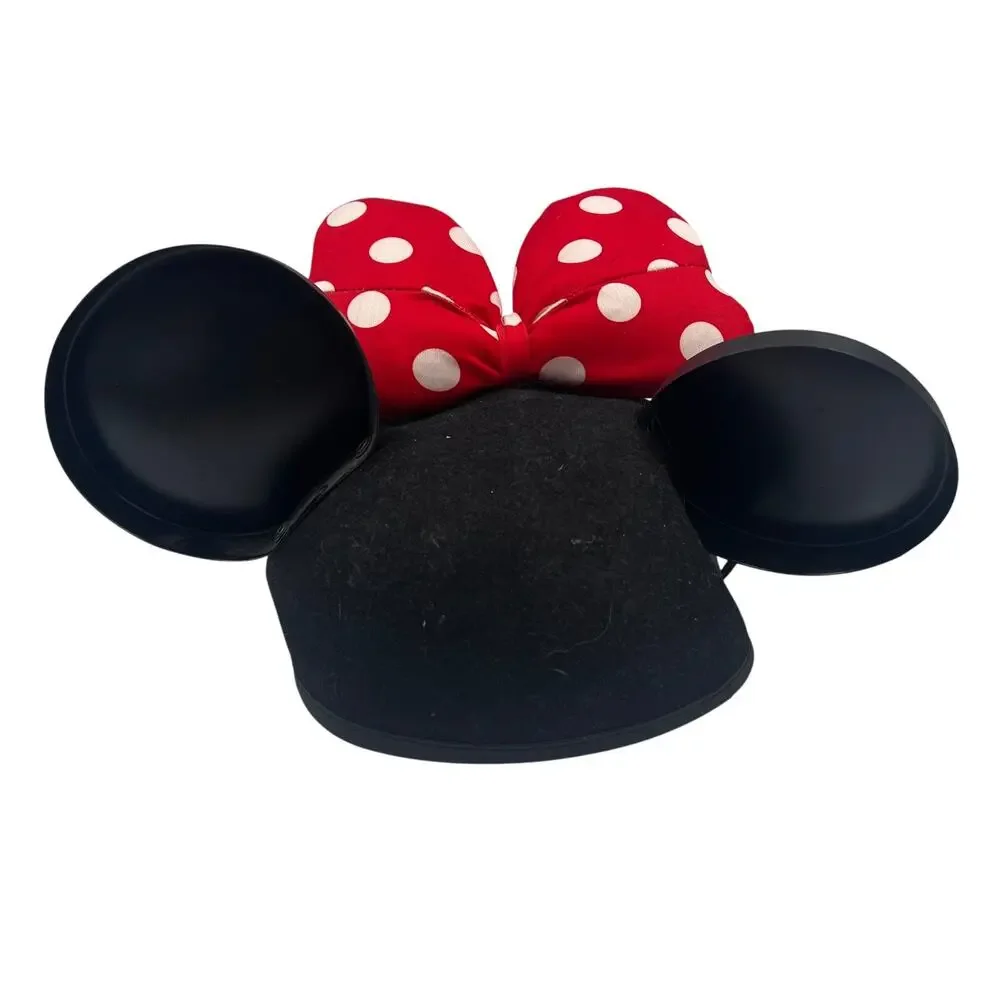 Disney Parks Minnie Mouse Ears‎ Hat Love & Kisses Red White Classic Bow Youth Sz